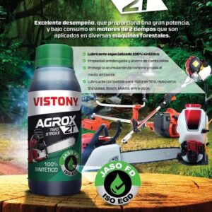 ACEITE VISTONY 2T AGROX 100% SINTETICO 100ML